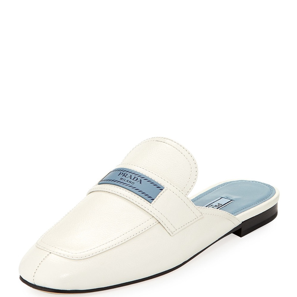Leather 10mm Mule Loafer with Logo